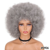 Short Fluffy Afro Kinky Curly Wig with Bangs: Synthetic Ombre Glueless Wig - Flexi Africa - Free Delivery www.flexiafrica.com